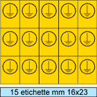 91500 - Foglio n.15 etichette autoadesive simbolo terra