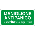 16123W - Cartello sicurezza maniglione antip.apertura