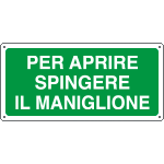16125WS - Etichetta adesiva per aprire spingere.....