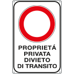 5609X - Cartello proprieta' privato divieto transito