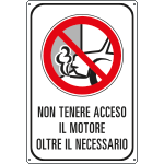 56110Y - Cartello alluminio"non tenere il motore acceso oltre il necessario"