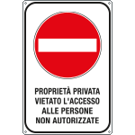 5612Y - Cartello proprietà privata vietato accesso persone