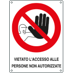 621201KS - Etichetta vietato accesso persona non autorizzata