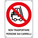 621901KS - Etichetta adesiva divieto non trasportare persone