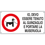 8511S - Etichetta adesiva DEVO ESSERE TENUTO (barboncino)