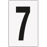 8657BN - Cartello numero 7 per contrassegnare