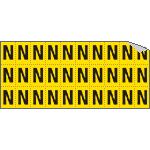 903N - Foglio n.30 etichette adesive G/N lettera N
