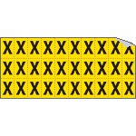 903X - Foglio n.30 etichette adesive G/N lettera X