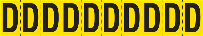 904D - Foglio n.10 etichette adesive G/N lettera D