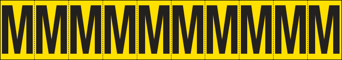 904M - Foglio n.10 etichette adesive G/N lettera M