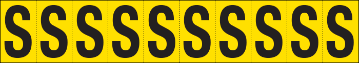 904S - Foglio n.10 etichette adesive G/N lettera S