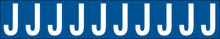 924J - Foglio n.10 etichette adesive B/B lettera J