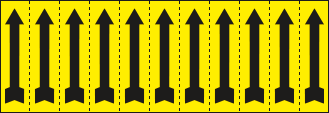 9395Y - Foglio n.11 etichette adesive giallo freccia nera