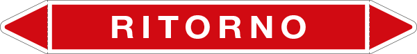 99701B - foglio 5 elichette per tubazioni fondo rosso RITORNO