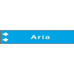 99A240NAS - foglio da 5 etichette fndo azzurro ARIA " freccia sinistra