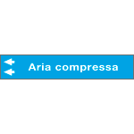 99A241NAS - foglio da 5 etichette fndo azzurro"ARIA COMPRESSA" freccia sinistra