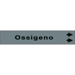 99A380NAD - foglio da 5 etichette fondo grigio "OSSIGENO" freccia destra