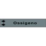 99A380NAS - foglio da 5 etichette fondo grigio "OSSIGENO" freccia sinistra