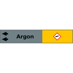 99A881NAS - foglio da 5 etichette fondo grigio" ARGON" freccia sinistra