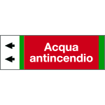 99B212NBS - foglio da 5 etichette fondo rosso "ACQUA ANTINCENDIO" sinistra