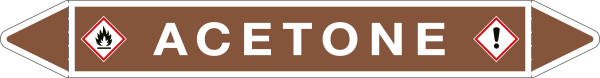 99B781B - foglio da 5 etichette autoadesive con frecce e simboli per ACETONE