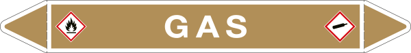 99C650A - foglio da 5 etichette autoadesive con frecce e simboli GAS