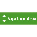 99C780NBS - foglio da 5 etichette fondo verde" ACQUA DEMINERALIZZATA" sx