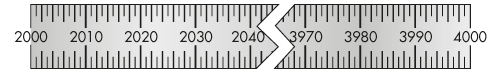AOD250 - asta millimetrata orizzontale DESTRA da 0 a 250