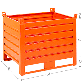 CPLS22A - Contenitore in lamiera con slitta portata 2000kg