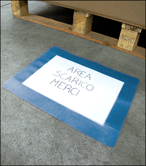 DMTA4B - conf.10 tasche adesive protettive SAFE IN in PVC f.to A4 colore BLU