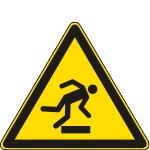 E1137KS - Etichetta adesiva pericolo di inciampo EN ISO 7010
