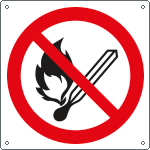 E1305K - cartello divieto usare fiamme libere solo simbolo EN ISO 7010
