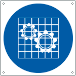 E1363K - Cartello obbligo controllare le protezioni solo simbolo EN ISO 7010