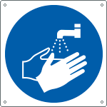 E1364KS - Etichetta adesiva lavare le mani EN ISO 7010