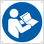 E1393Y - cartello leggere le istruzioni EN ISO 7010