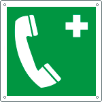 E15116KS - Etichetta telefono di emergenza solo simbolo EN ISO 7010