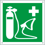 E15238K - Cartello emergenza ossigeno per rianimazione EN ISO 700 E028