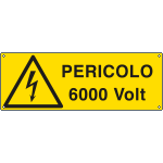 E1748KS - Etichetta adesiva pericolo 6000 volt EN ISO 7010