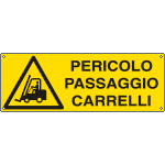 E1754KS - Etichetta adesiva pericolo passaggio carrelli EN ISO 7010