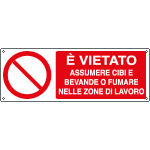 E18063K - Cartello divieto vietato assumere cibi EN ISO 7010