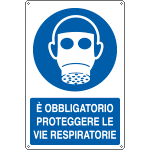 E1903X - Cartello obbligo e'obbligatorio proteggere le vie resp...EN ISO 7010