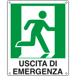 E20106X - Cartello uscita di emergenza destra simbolo+testo EN ISO 7010