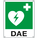 E20109K - Cartello defibrillatore di emergenza simbolo piu' testo EN ISO 7010
