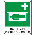 E20154KS - Etichetta adesiva emergenza barrella di pronto soccorso UNI ISO 7010