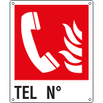 E20163W - Cartello antincendio telefono n. simbolo+testo EN ISO 7010