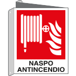 E20168BIW - cartello bifacciale naspo antincendio EN ISO 7010