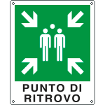 E20173Y - Cartello emergenza punto di raccoilta simbolo+testo EN ISO 7010