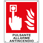 E20174K - Cartello antincendio pulsante allarme antinc.simbolo+testo EN ISO 7010