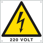 E400701K - Cartello pericolo 220 Volt  EN ISO 7010