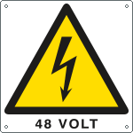 E400724K - Cartello pericolo 48 Volt EN ISO 7010